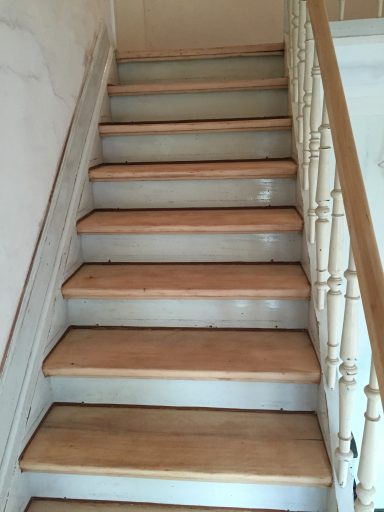 Treppe mit Ochenblut gestrichen. Nach dem Schleifen